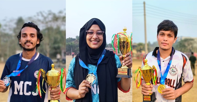 কুবি আন্তঃবিভাগ ভলিবল টুর্নামেন্টে সেরাদের সেরা যারা