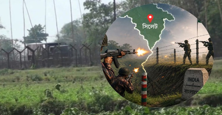 সিলেট সীমান্তে বিএসএফের গুলি, বিজিবির পাল্টা জবাব
